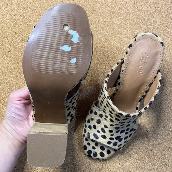 Women’s Leopard Print Peep Toe Slide Heels 6 - Picture 4 of 4